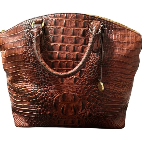 BRAHMIN Large Duxbury Crocodile-Embossed Dome Satchel NWT - Picture 9 of 9